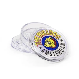 The Bulldog clear plastic grinder