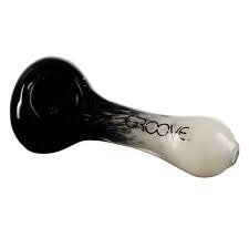 Glass Bowl Pipe Black and White